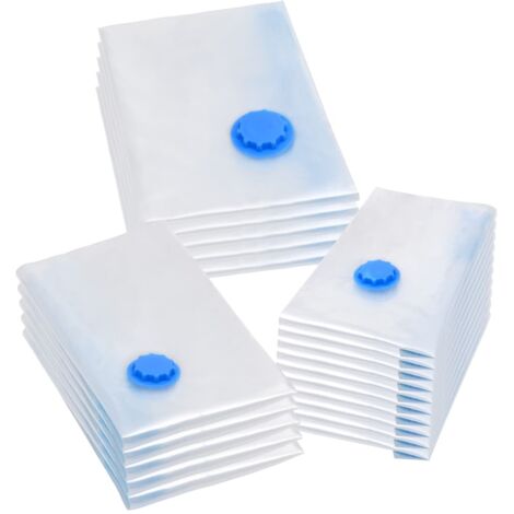 vidaXL Vacuum Travel Storage Bags Clothing Bags 3 Sizes 20 pcs