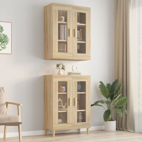 vidaXL Hanging Wall Cabinet Sonoma Oak 69,5x34x90 cm
