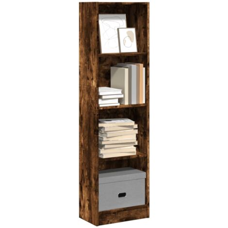 vidaXL Bookcase Smoked Oak 40x24x143 cm Engineered Wood