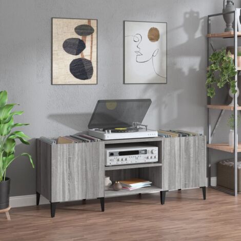 vidaXL Record Cabinet Grey Sonoma 121x38x48 cm Engineered Wood (1/5)