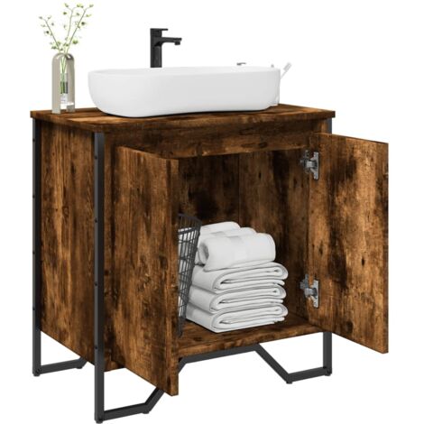 Waschbeckenunterschrank Eiche Rauch 60x35x60 cm