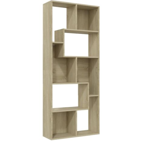 vidaXL Book Cabinet Sonoma Oak 67x24x161 cm Engineered Wood