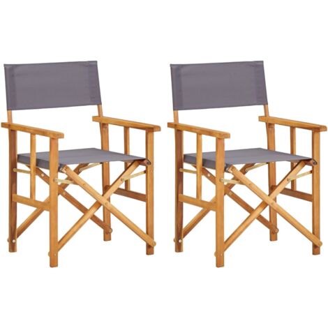 vidaXL Director's Chairs 2 pcs Solid Acacia Wood