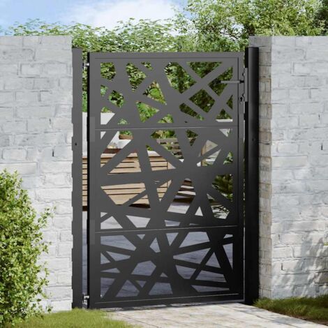 vidaXL Gartentor Schwarz 105x130 cm Stahl Lichtdesign