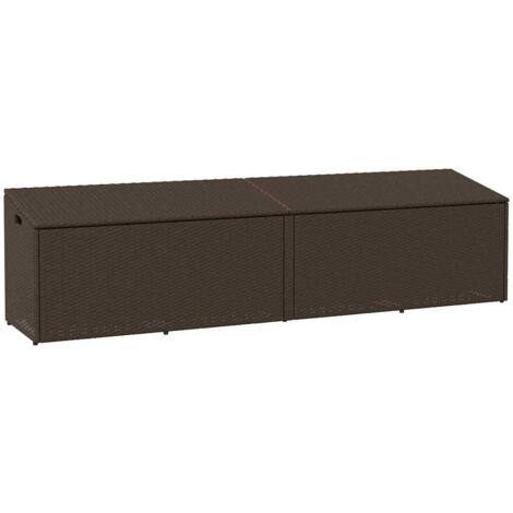 vidaXL Garten-Auflagenbox Braun 220x50x58 cm Poly Rattan