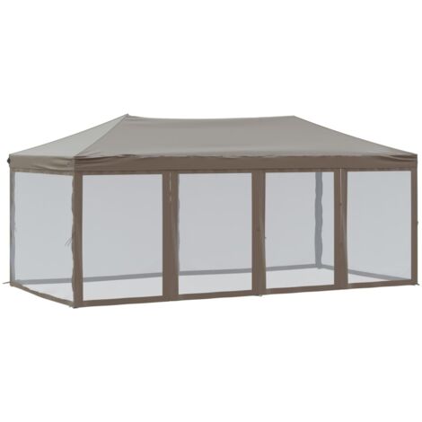 vidaXL Faltbare Empfangszelt mit Wänden Taupe 3x6 m