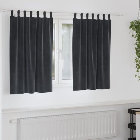 Vorhänge 2 pcs Dunkelgrau 140 x 140 cm Samt vidaXL