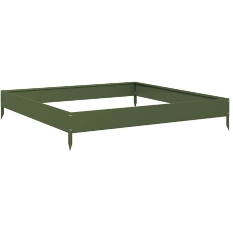 vidaXL Garden Raised Bed Olive green 100x100x18,5 cm Steel