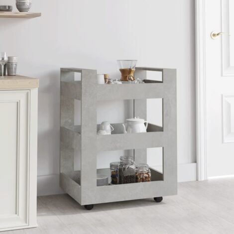 vidaXL Kitchen Trolley Concrete Grey 60x45x80 cm Engineered Wood (1/5)
