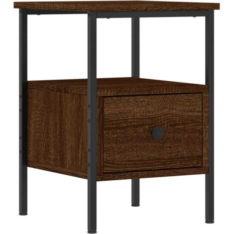 vidaXL Bedside Cabinet Brown Oak 34x36x50 cm Engineered Wood