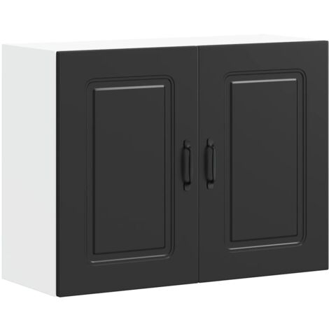 vidaXL Küchen-Hängeschrank Kalmar Schwarz Holzwerkstoff