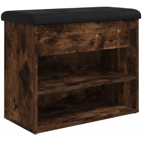 vidaXL Shoe Bench Smoked Oak 62x32x50 cm Engineered Wood