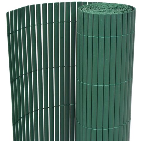 vidaXL Double-Sided Garden Fence PVC 90x500 cm Green