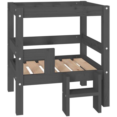 vidaXL Dog Bed Grey 55,5x53,5x60 cm Solid Wood Pine