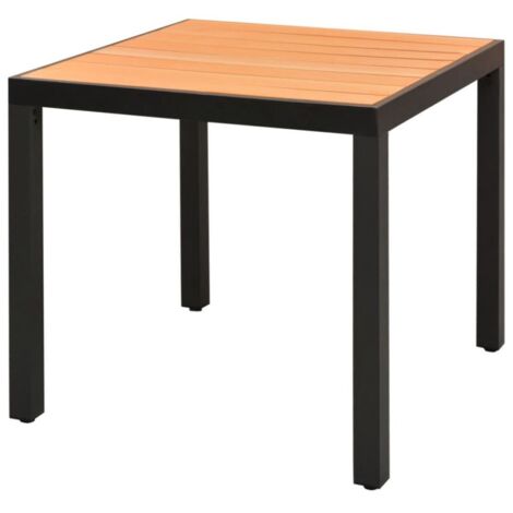 vidaXL Garden Table Brown 80x80x74 cm Aluminium and WPC