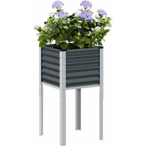 vidaXL Garden Planter Anthracite 45x45x88 cm Steel