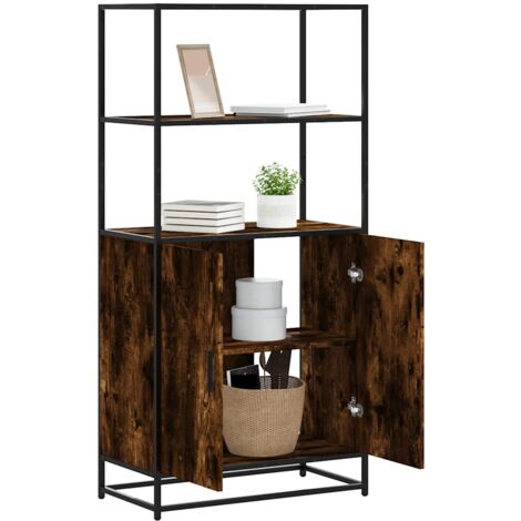 vidaXL Highboard Smoked Oak 68x35x139 cm Engineered Wood and Metal