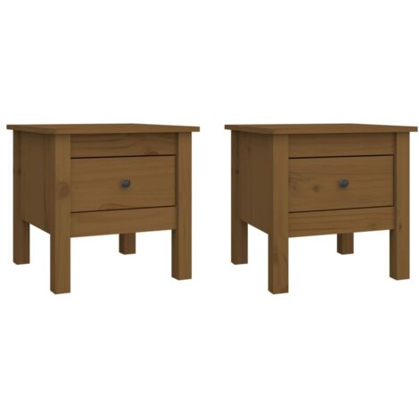 vidaXL Side Tables 2 pcs Honey Brown 40x40x39 cm Solid Wood Pine