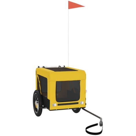 vidaXL Pet Bike Trailer Yellow and Black Oxford Fabric&Iron
