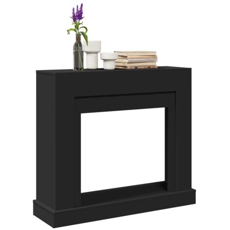 vidaXL Kaminumrandung Schwarz 100x30x87,5 cm Holzwerkstoff