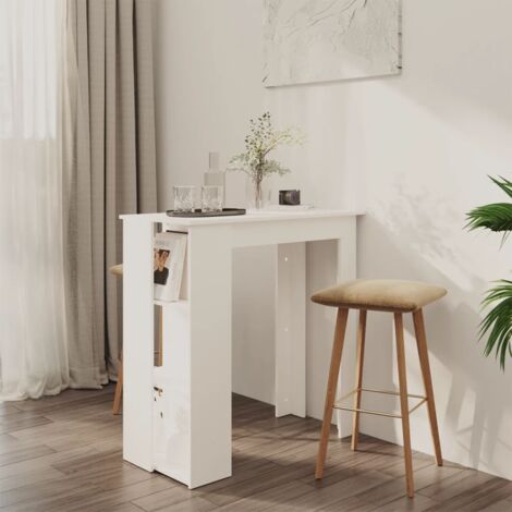 Bartisch mit Regal Weiß 102x50x103,5 cm Holzwerkstoff vidaXL