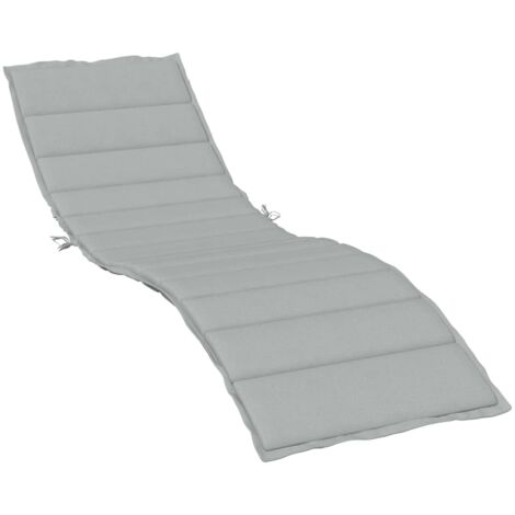vidaXL Sun Lounger Cushion Melange Light Grey 200x50x4 cm Fabric