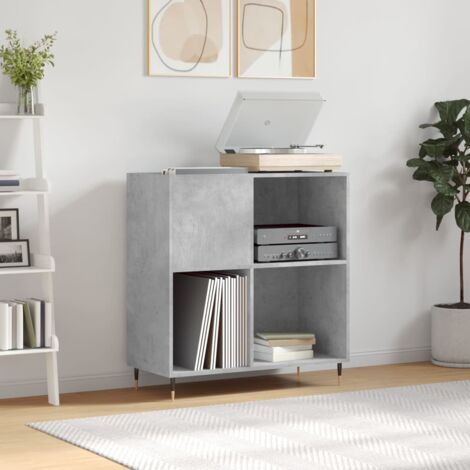 vidaXL Record Cabinet Concrete Grey  84,5x38x89 cm Engineered Wood