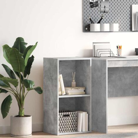 vidaXL Bücherregal 2 Fächer Betongrau 40x30x76,5 cm Holzwerkstoff