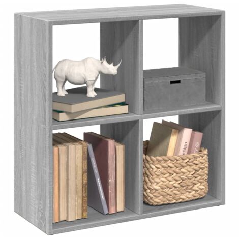 vidaXL Raumteiler-Bücherregal Grau Sonoma 69,5x29x69,5 cm