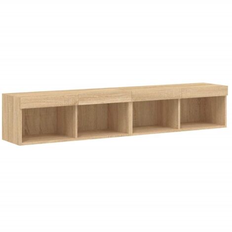 vidaXL TV-Schränke mit LED-Leuchten 2 Stk. Sonoma-Eiche 80x30x30 cm