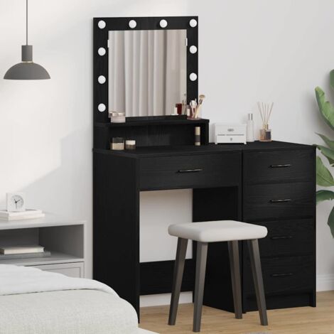 vidaXL  Dressing Table  Black Oak 50 x 41 x 135 cm Engineered Wood