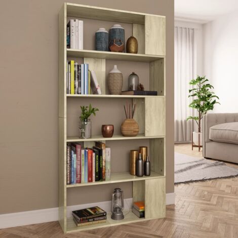 vidaXL Bücherregal Sonoma Eiche Holzwerkstoff 5 Fächer
