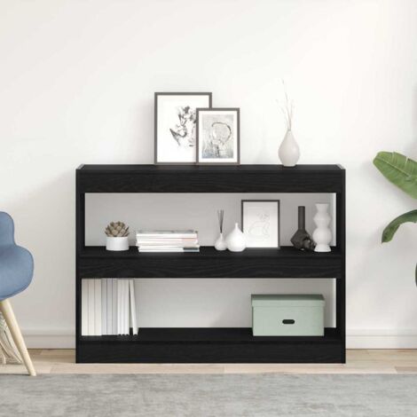 vidaXL Bücherregal/Raumteiler Schwarz Eiche 100x30x72 cm Holzwerkstoff