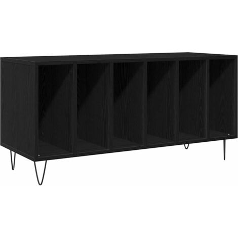 Schallplattenschrank Schwarz Eiche 100x38x48 cm Holzwerkstoff vidaXL666317