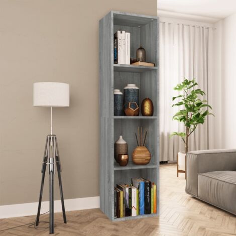 vidaXL Book Cabinet/TV Cabinet Grey Sonoma 36x30x143 cm Engineered Wood