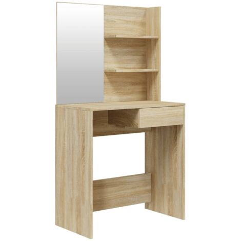 vidaXL Schminktisch mit Spiegel Sonoma-Eiche 74,5x40x141 cm