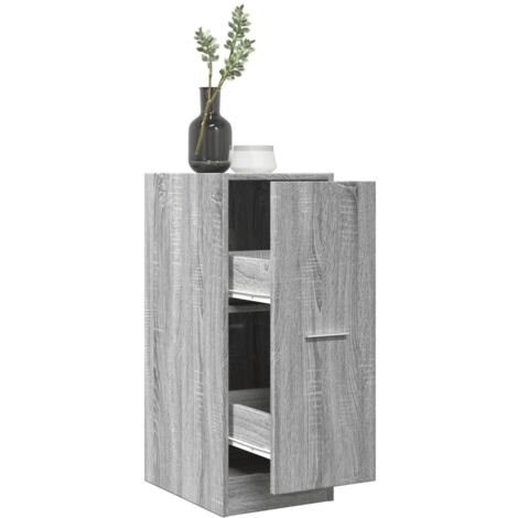 vidaXL Apothekerschrank Grau Sonoma 30x41x77,5 cm Holzwerkstoff