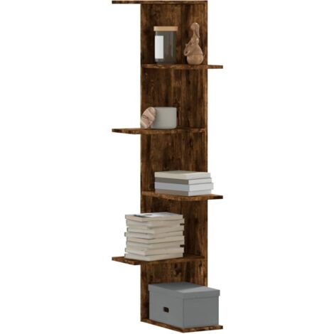 Wand-Eckregal Eiche geraucht Engineering Holz