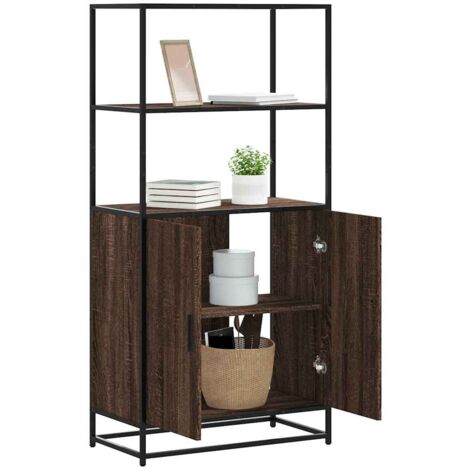 vidaXL Highboard Brown Oak 68x35x139 cm Engineered Wood and Metal