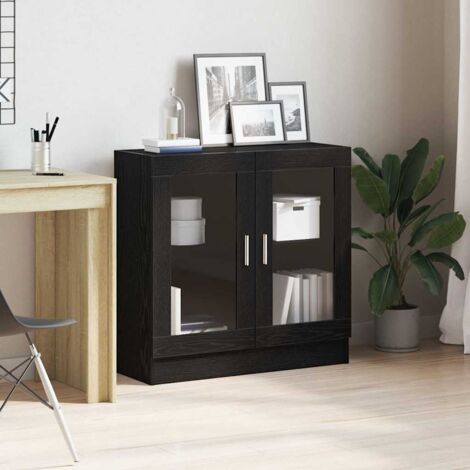 vidaXL Bücherregal Schwarz Eiche 82,5x30,5x80 cm aus Spanplatte