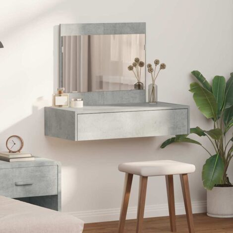 vidaXL Wandhängender Schminktisch Beton Grau 83x40x70 cm