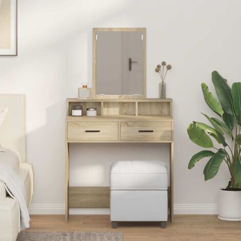 vidaXL Schminktisch mit Schubladen aus Sonoma Eiche 79x41x140 cm