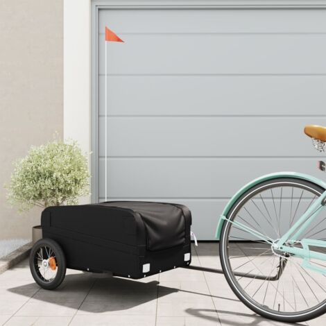 Lastenanhänger für Fahrrad Schwarz 30 kg Eisen vidaXL606203