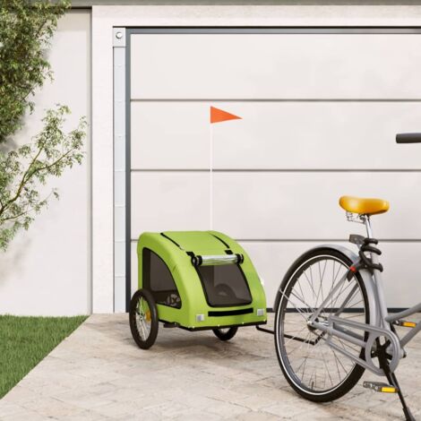 vidaXL Pet Bike Trailer Green Oxford Fabric and Iron (1/5)