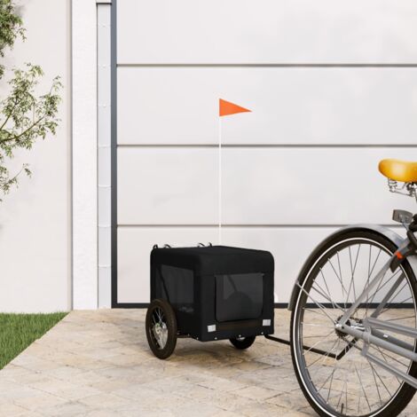 vidaXL Pet Bike Trailer Black Oxford Fabric&Iron