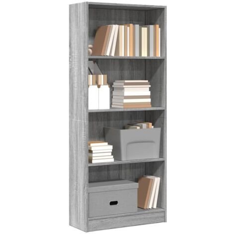 vidaXL Bookcase Grey Sonoma 60x24x143 cm Engineered Wood