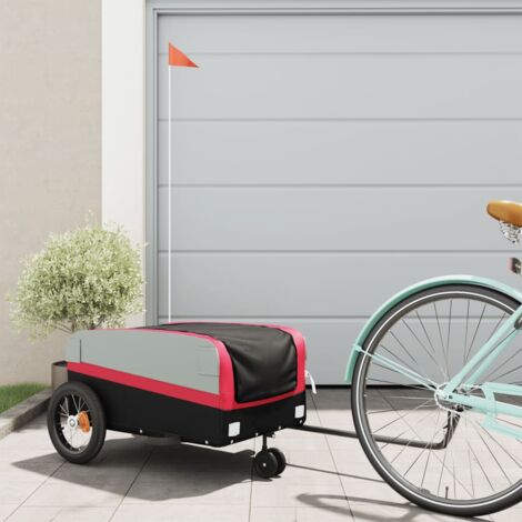 vidaXL Bike Trailer Black and Red 30 kg Iron (1/5)