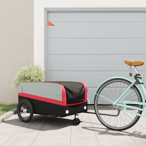 vidaXL Bike Trailer Black and Red 45 kg Iron (1/5)