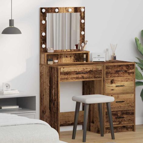 vidaXL Dressing Table Old Wood 50 x 41 x 135 cm Engineered Wood