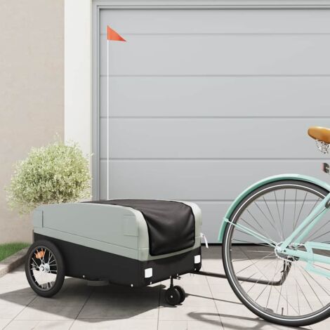 Fahrradanhänger Schwarz und Grau 45 kg Eisen vidaXL